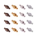 PH PandaHall 100 Sets Brass Magnetic Clasps Mixed Color Round Magnet Converter Jewelry Clasps for Bracelet Necklace Making