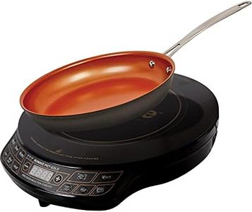 Nuwave Gold Precision Induction Cooktop, Portable, Large 8” Heating Coil, 12” Shatter-Proof Ceramic Glass Surface, 3 Wattage Settings 600, 900, and 1500 Watts, 9” Duralon Non-Stick Fry Pan Included