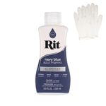 Rit Dye – Liquid Fabric Dye for Crafting, Clothing, and Décor – 8 oz. Bottle – Navy Blue (Gloves Included)