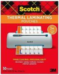 Scotch Thermal Laminating Pouches, 50 Count, Clear, 3 mil., Laminate Business Cards, Banners and Essays, Ideal Office or School Supplies, Fits Letter Sized (8.9 in. × 11.4 in.) Paper