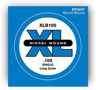 D'Addario XLB105 Nickel Wound Bass Guitar Single String, Long Scale, .105