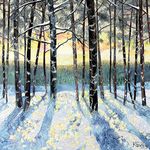 Museums & Galleries Charity Christmas Cards - Winter Sunrise Through Trees - Eco-Friendly & Recyclable - Pack of 8 Cards