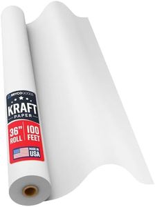 Bryco Goods White Kraft Paper Roll - 36” x 100’ (1200”) - Banner Paper for Painting, Easel Use, Bulletin Boards, Wall Décor, Gift Wrapping, and Children's Projects - Made in USA