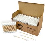 900 Count Cotton Swabs - Double Precision Tips Cotton Swabs With Bamboo Sticks, Ideal For Makeup Touch-ups & Cleaning (Double Pointed Shape)