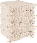 Nicola Spring 6X Garden Chair Seat Cushions - 40cm x 40cm Indoor Outdoor Dining Chair Filled Pads with Removable Straps Patio Furniture - Cream - by Nicola Spring