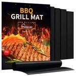 Aoocan Grill Mat Set of 5-100% Non-Stick BBQ Grill & Baking Mats - FDA-Approved, PFOA Free, Reusable and Easy to Clean - Works on Gas, Charcoal, Electric Grill and More - 15.75 x 13 Inch