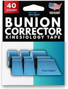 ToeTape - Bunion Correction & Pain Relief Tape | 40 Count | Precut Kinesiology Tape for Bunions, Big Toe Sprains, Pain Relief and Support | Hypoallergenic and Sweatproof (Electric Blue)