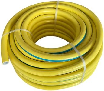 Tubo innaffio per irrigazione 6 strati antitorsione Giallo Flessibile antialga retinato da giardino (Diametro 1/2" - 15 metri)