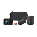 GoPro HERO13 Black Extended Power Bundle - Includes Dual Battery Charger, 3 Enduro Batteries, 64GB microSD Card, Curved Adhesive Mount, and Camera Case