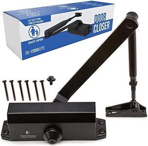 FORTSTRONG Door Closer (Black) - Easy Open Automatic Door Closer Commercial or Residential - UL Listed Grade 1 ADA Certified - FS-1306B Lite