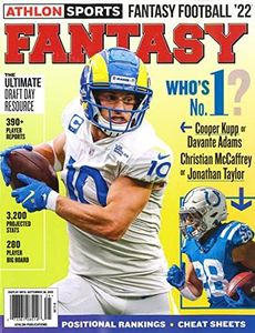 ATHLON SPORTS MAGAZINE - FANTASY 2022 - WHO'S No. 1? - COOPER KUPP OR DAVANTE ADAMS - CHRISTIAN McCAFFREY OR JONATHAN TAYLOR