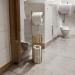 HUZIART Tissue Roll Stand |Toilet Paper Holder Floor Standing & Free Standing| Tissue Stand | Toilet Roll Holder A Touch of Luxury for Your Home,(3 Papper Roll Free)