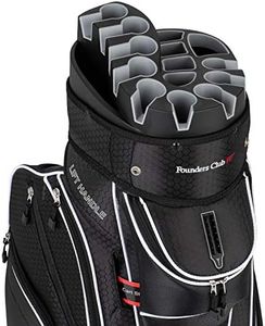 Founders Club Generation 2 Organizer Golf Cart Bag for Men with 14 Way Head Lock Anti Rattle Divider Top (Black)