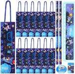 Nezyo 12 Sets Cute Space Stationery Set for Boys Back to School Supplies Kit for Kids Including Pencils Eraser Ruler Sharpeners for Students Girls Gifts Classroom Rewards Party Favors Prizes