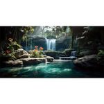 AWERT 24x16 inches Tropical Waterfall Aquarium Background Tropical Plants Fish Tank Background Reptile Habitat Background Natural Terrarium Background