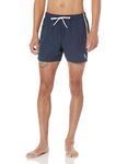 BOSS Men's Standard Solid Swim Trunk with Iconic Side Stripe, Royal Sky Captain Blue, Medium