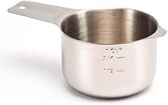 2lbDepot 1 Cup Measuring Cup Stainless Steel Metal, Accurate, Engraved Markings US & Metric (240 ml), Wet Liquids & Dry Food Ingredients for Kitchen Baking & Cooking, One Single Cup