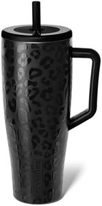 BrüMate Era 40 oz Tumbler with Handle & Straw | 100% Leakproof Insulated Water Bottle Tumbler with Lid & Flexible SoftSip Straw | Made of Stainless Steel | Cup Holder Friendly | 40oz (Onyx Leopard)