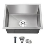 MENATT 23-Inch Undermount Kitchen Sink, 18 Gauge Stainless Steel Handmade Overmount Single Bowl Kitchen Sink - 9 Inch Deep Bowl Bar/Prep Sink Brushed, D23"x W16"x H9"