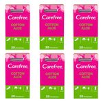 Carefree Cotton Aloe Pantyliners 120-Pack (6x20) - Daily Comfort and Protection