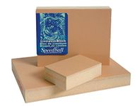 Speedball HU4305 Premium Mounted Linoleum Block-Fine, Flat Surface for Easy Carving, Smoky Tan, 3 x 4