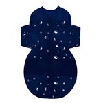 Happiest Baby SNOO Sleep Sack - 100% Organic Cotton Baby Swaddle Blanket - Doctor Designed Promotes Healthy Hip Development (Midnight Planets, Small)