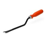 Kraft Seeds Hand Weeder - 1 Pc (Orange Handle, Black Blade), Weed Remover Tool With Handle, Weed Cutter for Terrace Garden, Durable Hand Weeder for Garden, Garden Plants Weeder for Lawn
