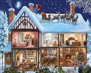 White Mountain 1177 Christmas House Santa Jigsaw Puzzle, 1 EA