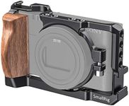 SMALLRIG Vlog Camera Cage for Sony RX100 VI and RX100 VII Camera (Fits DSC-RX100 M6 and DSC-RX100 M7 Camera) with Wooden Handle Grip Vlogger Youtuber – CCS2434