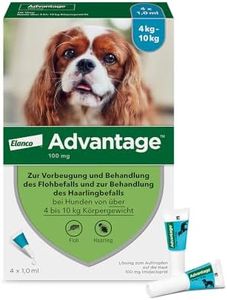 Elanco Advantage Spot-On 100 für kleine Hunde von 4 bis 10 kg Körpergewicht, schnelle Bekämpfung von Flöhen und Schutz vor Flohbefall für bis zu 4 Wochen, 4 Pipetten mit 1,0 ml Lösung