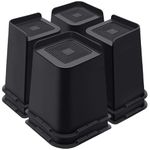 ANNKUT Bed Risers 8 Inch Heavy Duty, Furniture Risers for Bed Desk Table Sofa Couch ，Oversized Bed Lifts Risers, Support up to 5000 Lbs(8 Pack Black)