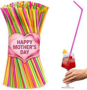 Plastic Straws Disposable - 200 Pcs Bendy Straws 19.5" Extra Long Straws Disposable Straws Drinking Plastic Drinking Straws Plastic Disposable Straws - Drinking Straws Bendable Straws Flexible Straws