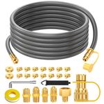 18FT 3/8" Natural Gas Conversion Kit for Grill, with Natural Gas Quick Connect Fittings, Gas Line Hose For 5249 Blackstone Griddle, Weber Grill, Grill, Pizza Oven, Heater, Generator and More