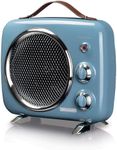 Ariete 808 Vintage Cold and Warm Fan Heater Adjustable Thermostat Handle for Easy Carry 2000W Light Blue