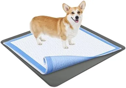 TidyFriend Dog Pad Holder Tray 36 x 36 Inches Training Pads – Silicon Wee Wee Pad Holder, No Spill Pee Pad Holder for Dogs - Easy to Clean and Store Perfect for Dog Potty Tray (Grey)