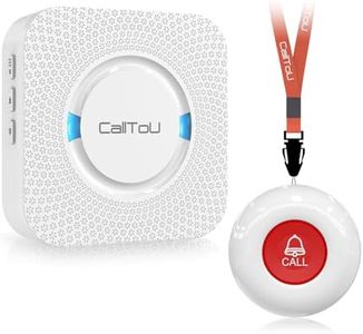 CallToU Caregiver Pager Wireless Call Button Nurse Alert System 500+ Feet for Home/Elderly/Patient/Disabled 1 Plugin Receiver 1 Waterproof Transmitter