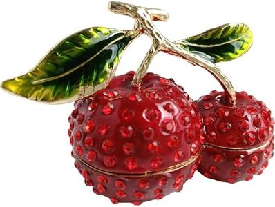 zltSunshine Enamel Cherry Blossom Jewelry Box with Diamond Accents Metal Crafted Trinket Container Tabletop Statue Perfect for Home Decor & Unique item for Chrismas Day Birtday Gift
