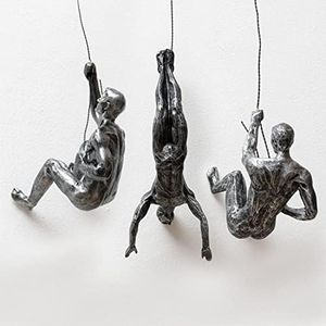 Gute Set of 3 Climbing Men Man Wall Art Decor Sculpture by (Set of 3) - Perfect Home Decor Gift, Climbing Man Wall Art Sculpture Decoration Statue Figurine Home & Office Rock Climbing Unique Gifts