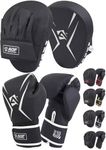 AQF Kids Boxing Gloves and Pads Set- Junior Boxing Gloves and Pads- Kids Boxing Set For Kickboxing & MMA Muay Thai Punching Glove With Curved Boxing Pads For Martial Arts Training