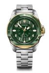 Victorinox Journey 1884, Swiss Made Men's Analog Watch, Green Dial, 43 Mm, Water Resistant Up To 200 M, Quartz Movement, Stainless Steel Case, Wrist Watch For Men | 242012,Silver Band