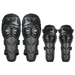 GES 4Pcs Motorcycle Knee Elbow Protector Motocross Racing Knee Shin Guard Pads Protective Gear for Adults (Black)