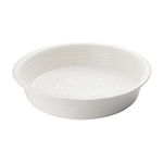 Portmeirion Sophie Conran White Round Pie Dish | 10.5 Inch Pie Pan for Baking Quiche, Pot Pies, and Tarts | Made from Fine Porcelain | Dishwasher and Microwave Safe