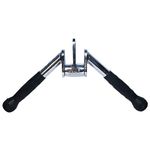 USI UNIVERSAL Cable Machine Attachment LAT Pulldown Attachments Home Gym Triceps Pull Down Attachment Cable Machine Equipments for Home Gym (Silver- Revolving V-Shaped Bar)