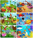 Puzzles for Kids Ages 4-8, 6 Pack Wooden Jigsaw Puzzles 60 Pieces Preschool Educational Learning Toys Set for Boys and Girls…