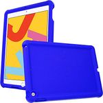 TECHGEAR Bumper Designed for Apple iPad 10.2" 2021 2020 2019, 9th / 8th / 7th Generation, Rugged Shockproof Soft Silicone Protective Easy Grip Anti-Slip Kids Proof Case with Screen Film [Blue]