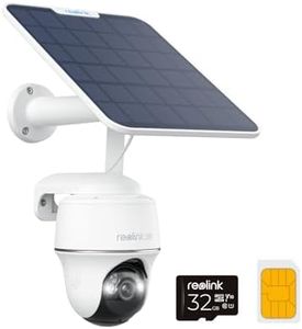 REOLINK Outdoor Security Camera System Pan Tilt 3G/4G LTE Solar Battery Powered Camera, Starlight Night Vision, 2-Way Audio, PIR Motion Detection, No WiFi, No Wires, Go PT with Solar Panel-US Version