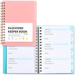 OSYLICT Password Book with Alphabetical Tabs,A6 Hardcover Small Password Books for Seniors,Password Organizer for Computer Logbook Journal Website Internet Address Login (Pink)