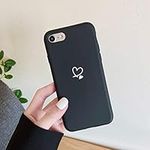 ZTOFERA Soft Case for iPhone SE 2022 5G/7/8/SE 2020, Cute Love Heart Pattern Design Silicone Protective Bumper Case Girls Women Shockproof Slim Phone Cover for iPhone SE 3 2022, Black