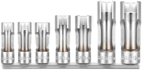 BILITOOLS Diesel Injector Fuel Line Socket Wrench Set, 3/8" Drive 10-19mm, for Thermo Switches, EGT Sensors, and Fuel Lines, Fastener on Bent Pipes, CRV