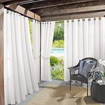 Sun Zero Marina Indoor/Outdoor UV Protectant Energy Efficient Grommet Curtain Panel, 54" x 84", White